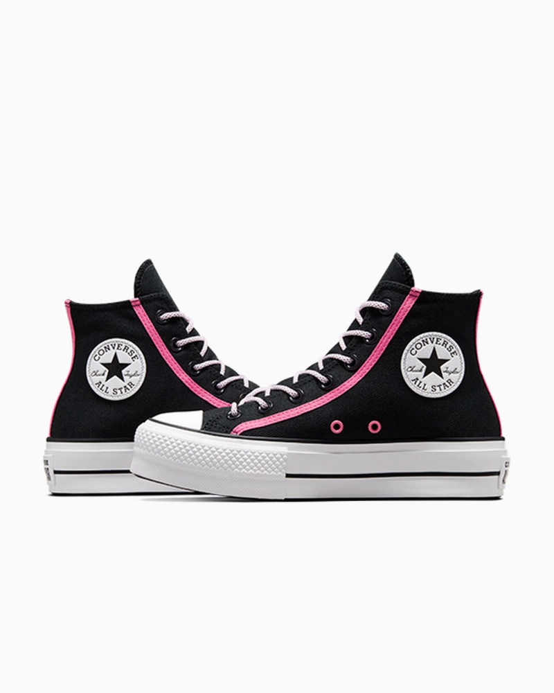 Converse Chuck Taylor All Star Lift Platform Utility Twist Zwart Roze Wit | 438506SEF