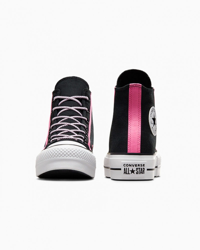 Converse Chuck Taylor All Star Lift Platform Utility Twist Zwart Roze Wit | 438506SEF