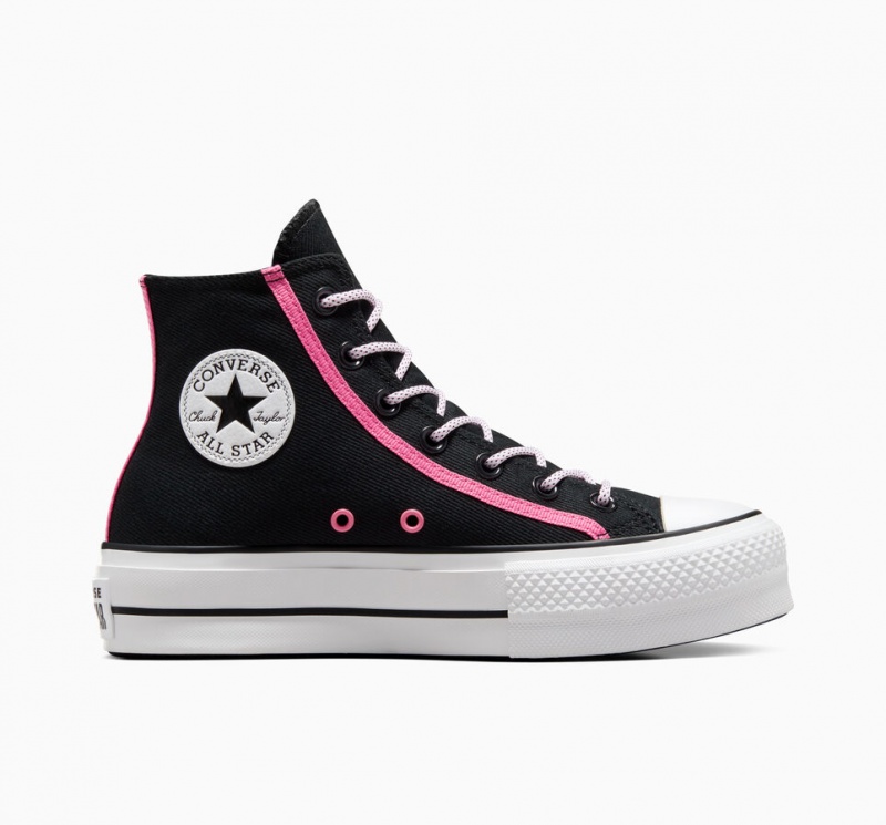 Converse Chuck Taylor All Star Lift Platform Utility Twist Zwart Roze Wit | 438506SEF