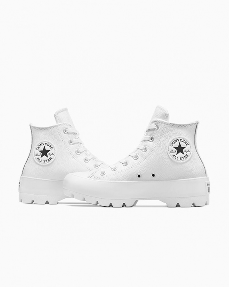 Converse Chuck Taylor All Star Lugged Leren Wit Zwart Wit | 840193JSG