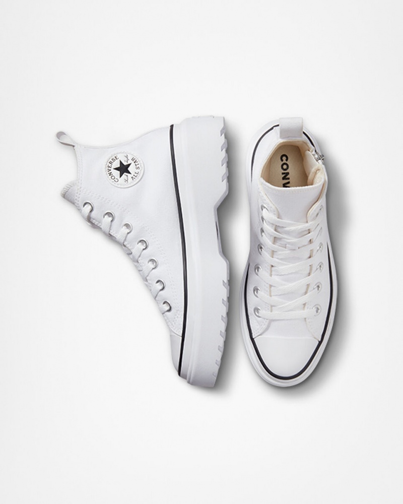 Converse Chuck Taylor All Star Lugged Lift Platform Canvas Wit Wit Zwart | 843761RYG