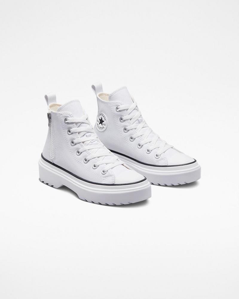 Converse Chuck Taylor All Star Lugged Lift Platform Canvas Wit Wit Zwart | 843761RYG