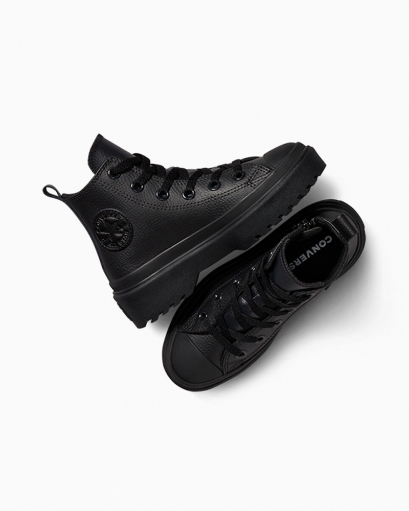 Converse Chuck Taylor All Star Lugged Lift Platform Leren Zwart Zwart Zwart | 892056MUN