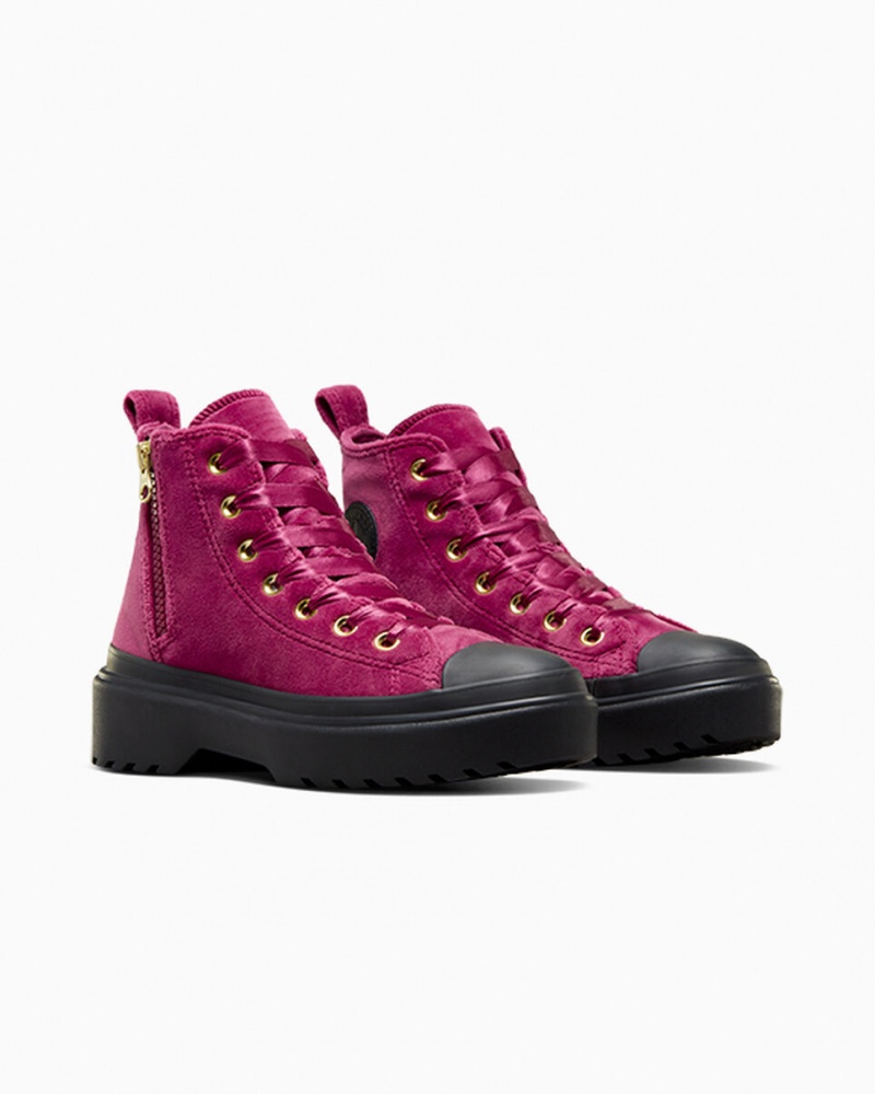 Converse Chuck Taylor All Star Lugged Lift Platform Velvet Zwart Zwart | 015632PYG