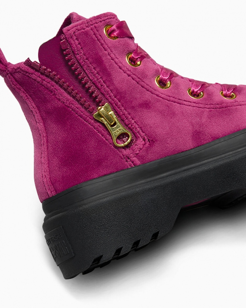 Converse Chuck Taylor All Star Lugged Lift Platform Velvet Zwart Zwart | 617095AED