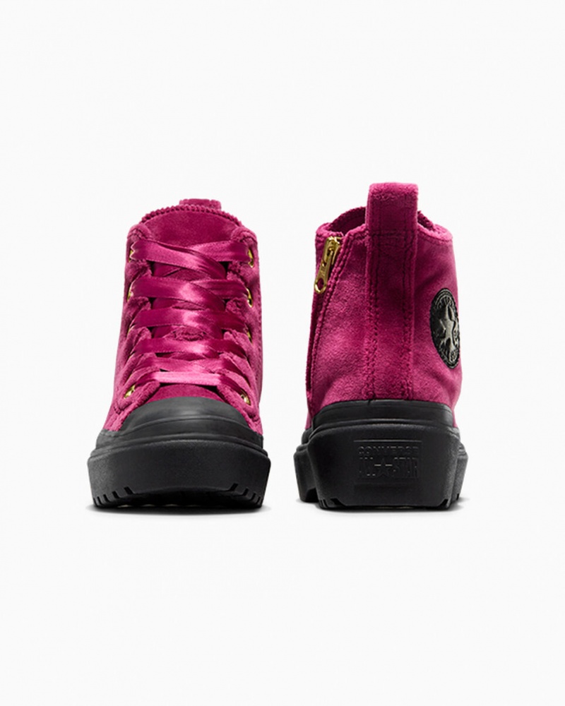 Converse Chuck Taylor All Star Lugged Lift Platform Velvet Zwart Zwart | 617095AED