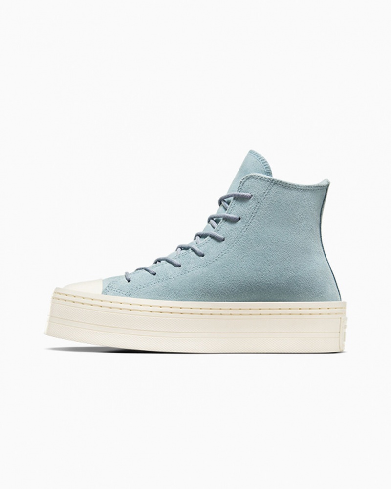 Converse Chuck Taylor All Star Modern Lift Platform Suede Blauw | 186234DVH