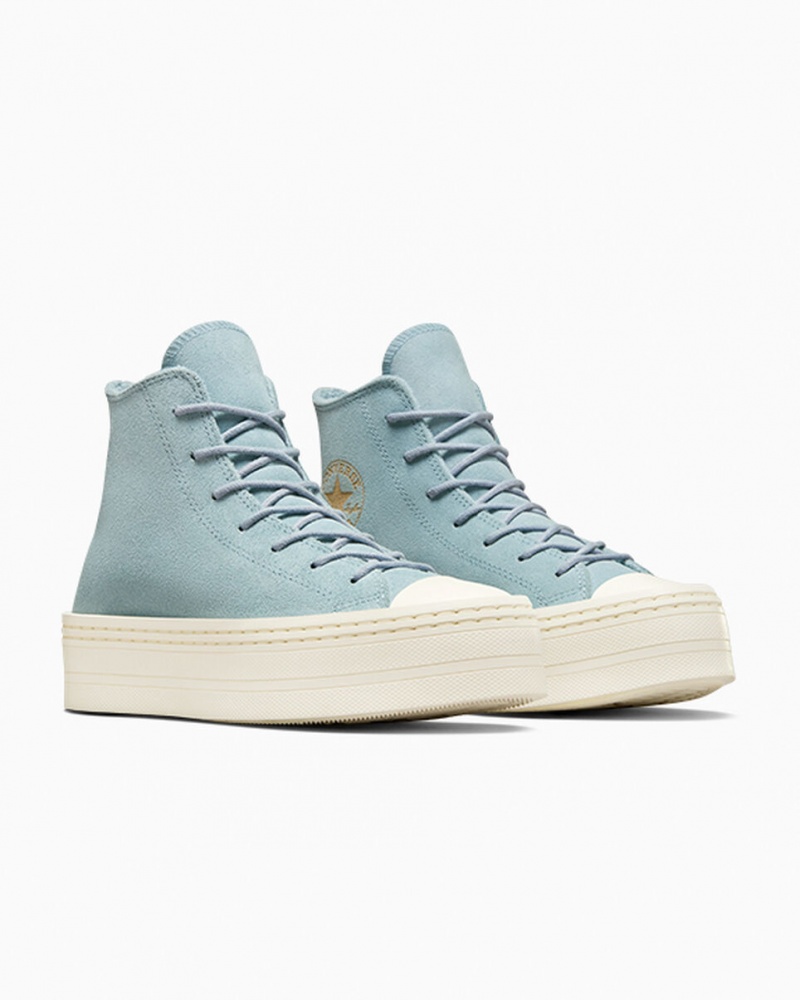 Converse Chuck Taylor All Star Modern Lift Platform Suede Blauw | 186234DVH