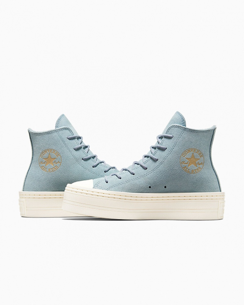 Converse Chuck Taylor All Star Modern Lift Platform Suede Blauw | 186234DVH