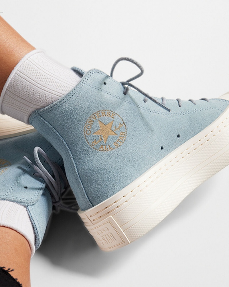 Converse Chuck Taylor All Star Modern Lift Platform Suede Blauw | 186234DVH