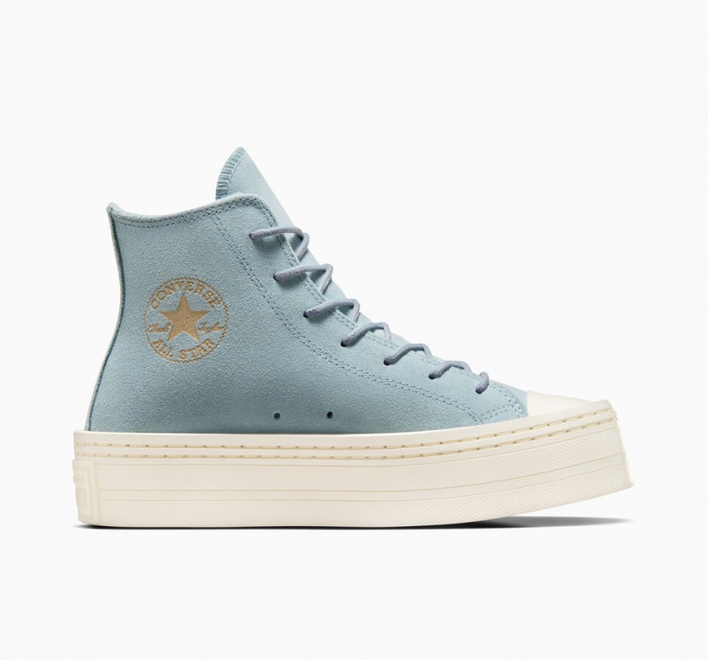 Converse Chuck Taylor All Star Modern Lift Platform Suede Blauw | 186234DVH