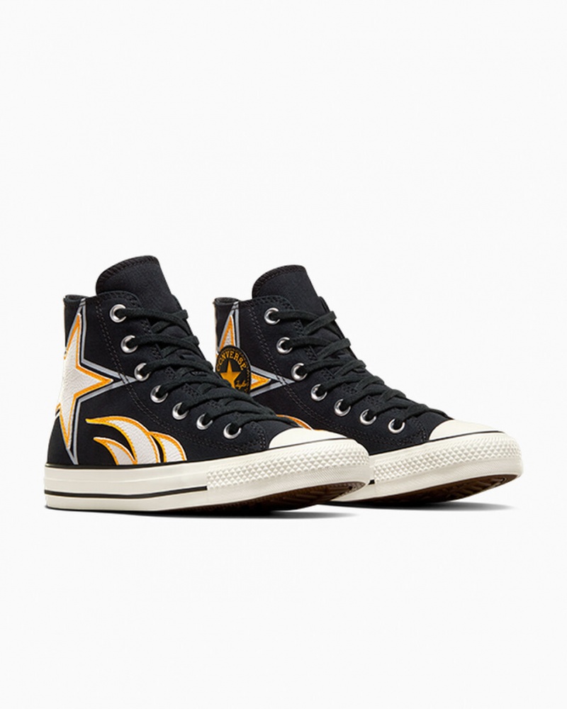 Converse Chuck Taylor All Star Moto Zwart Wit Geel | 803694CWI