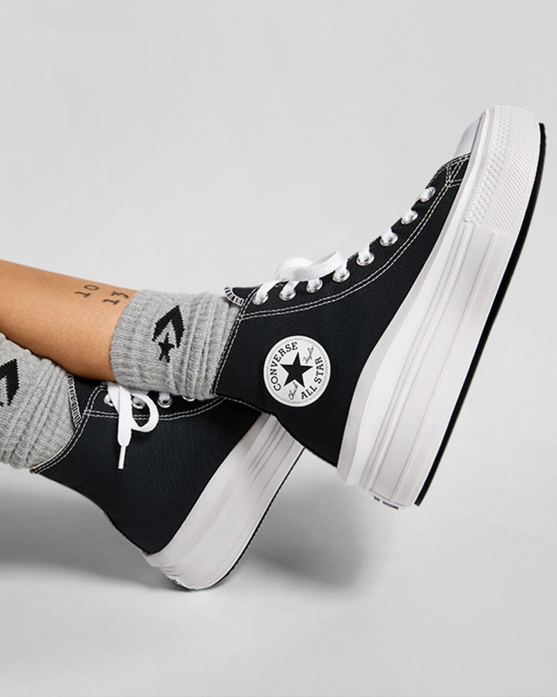 Converse Chuck Taylor All Star Move Platform Zwart Wit | 754862OHE