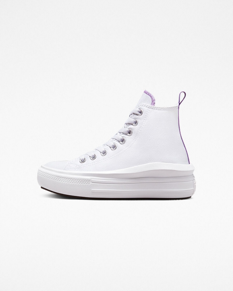 Converse Chuck Taylor All Star Move Platform Wit Paars Wit | 786123CEP