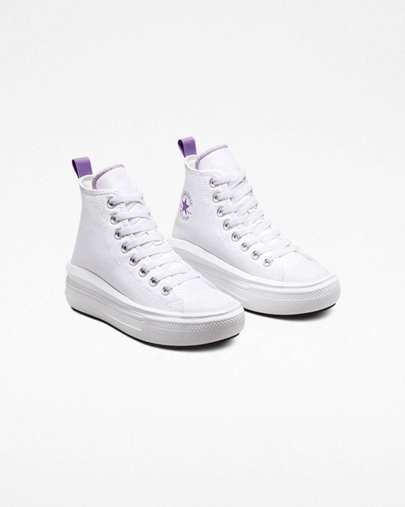 Converse Chuck Taylor All Star Move Platform Wit Paars Wit | 786123CEP