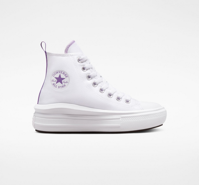 Converse Chuck Taylor All Star Move Platform Wit Paars Wit | 786123CEP