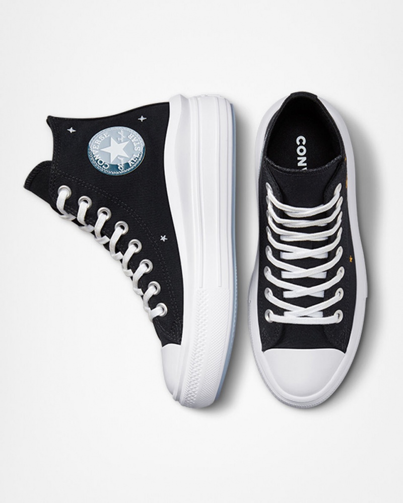 Converse Chuck Taylor All Star Move Platform Celestial Zwart Geel | 490783ZGE