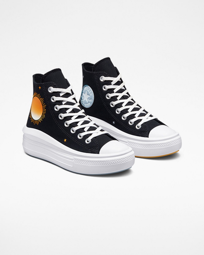 Converse Chuck Taylor All Star Move Platform Celestial Zwart Geel | 490783ZGE