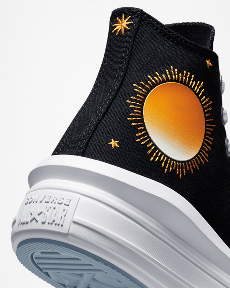 Converse Chuck Taylor All Star Move Platform Celestial Zwart Geel | 490783ZGE