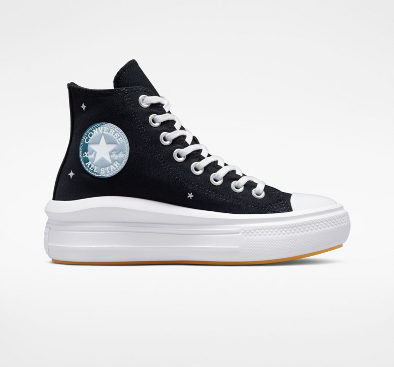 Converse Chuck Taylor All Star Move Platform Celestial Zwart Geel | 490783ZGE