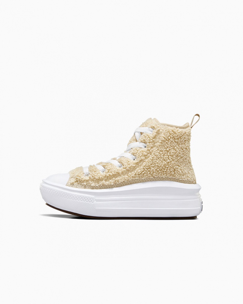 Converse Chuck Taylor All Star Move Platform Sherpa Wit Zwart | 856049HJP