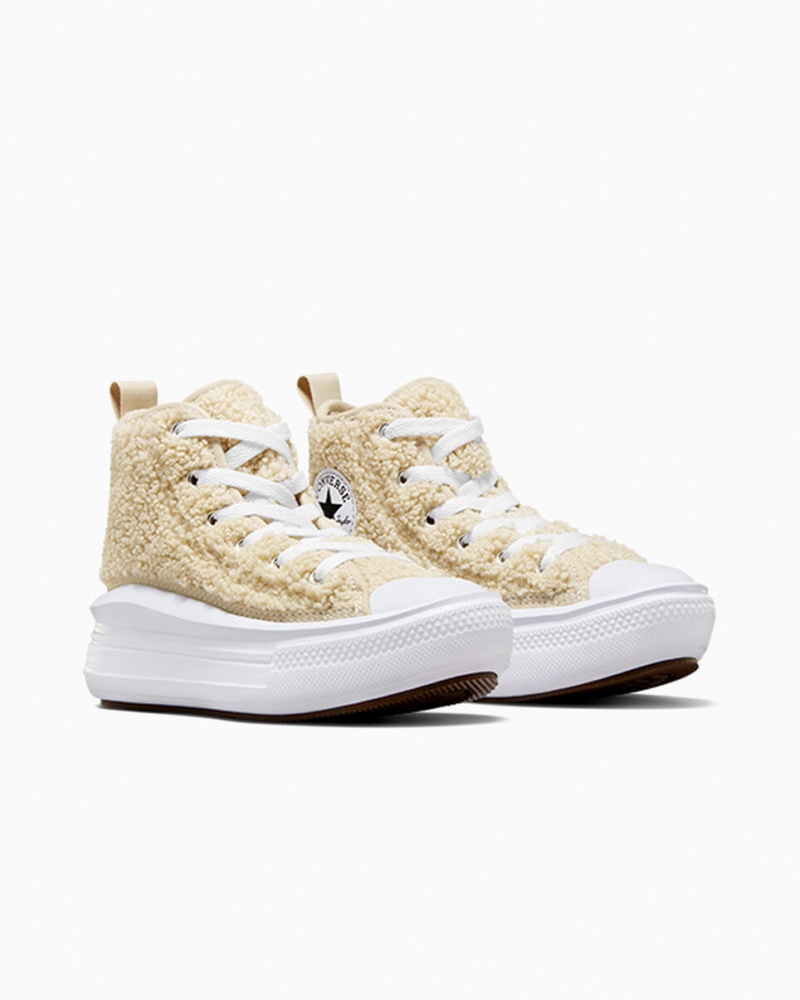 Converse Chuck Taylor All Star Move Platform Sherpa Wit Zwart | 856049HJP