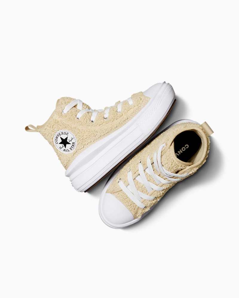 Converse Chuck Taylor All Star Move Platform Sherpa Wit Zwart | 856049HJP