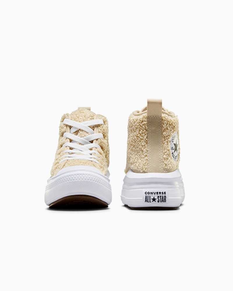 Converse Chuck Taylor All Star Move Platform Sherpa Wit Zwart | 856049HJP