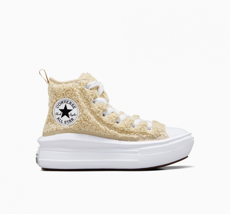 Converse Chuck Taylor All Star Move Platform Sherpa Wit Zwart | 856049HJP