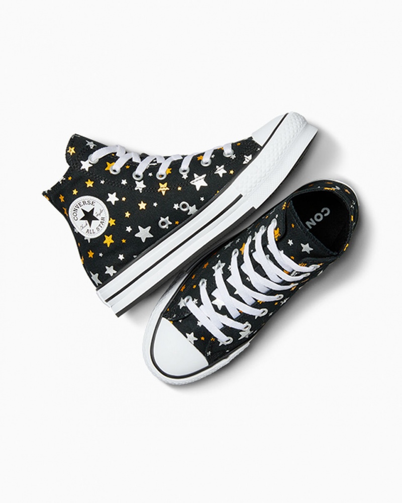 Converse Chuck Taylor All Star Platform Lift Sparkle Zwart Zilver Goud | 456279WZQ