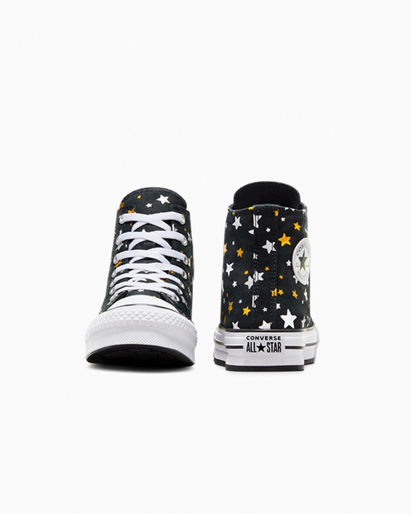 Converse Chuck Taylor All Star Platform Lift Sparkle Zwart Zilver Goud | 456279WZQ