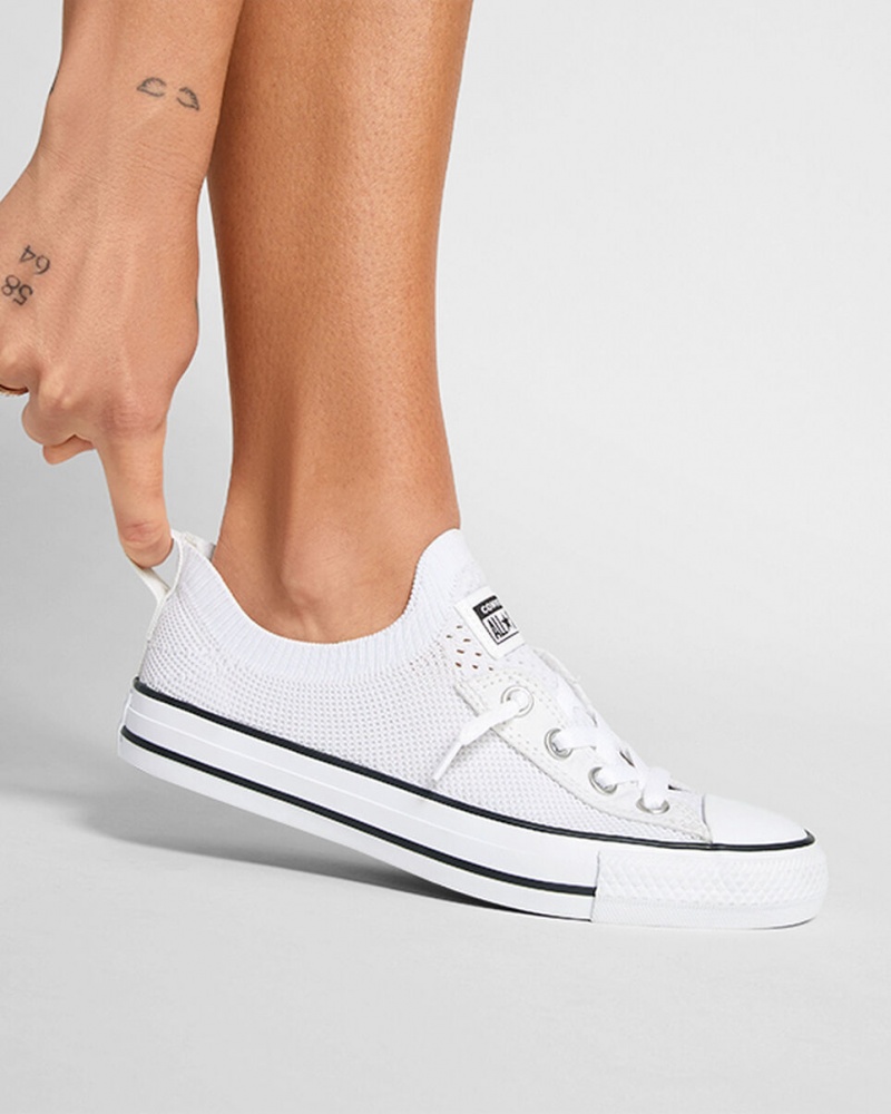 Converse Chuck Taylor All Star Shoreline Knit Slip Wit Zwart Wit | 248071IWD