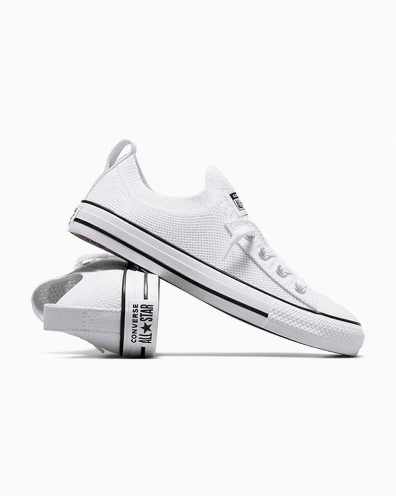 Converse Chuck Taylor All Star Shoreline Knit Slip Wit Zwart Wit | 248071IWD