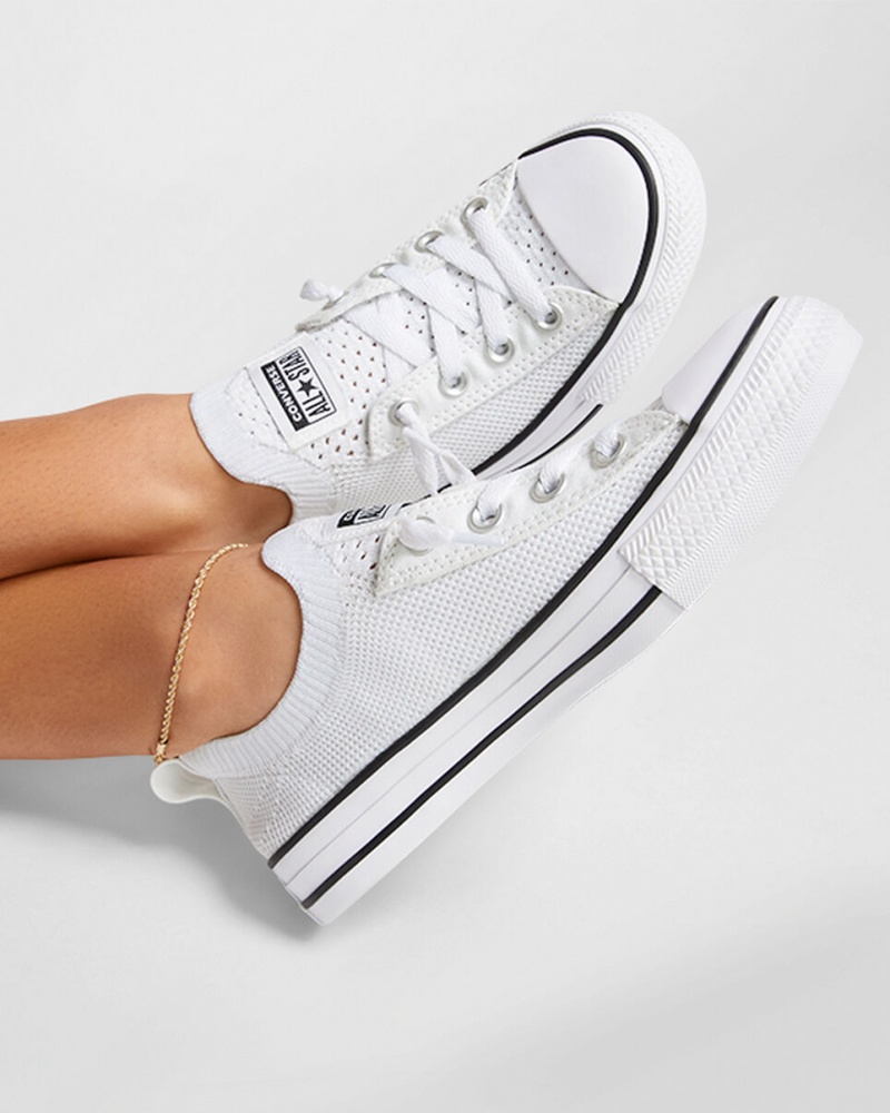 Converse Chuck Taylor All Star Shoreline Knit Slip Wit Zwart Wit | 248071IWD