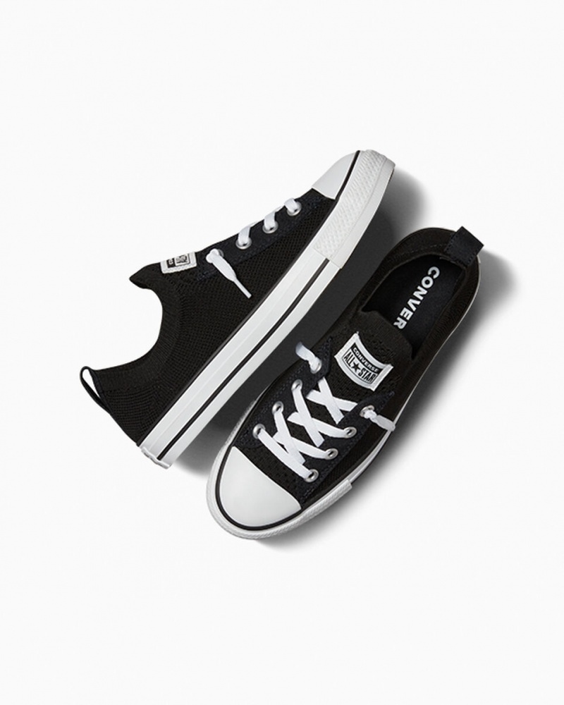 Converse Chuck Taylor All Star Shoreline Knit Slip Zwart Wit Zwart | 312857QKV