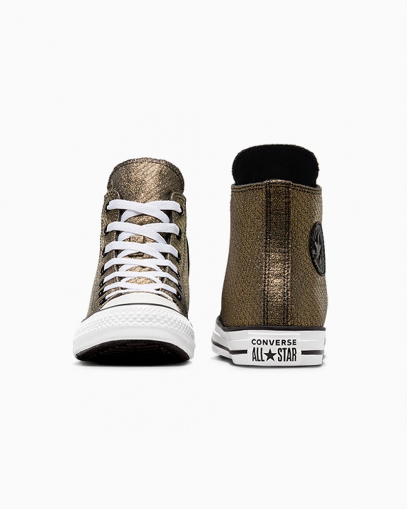 Converse Chuck Taylor All Star Sparkle Zwart Goud Wit | 674230NGE