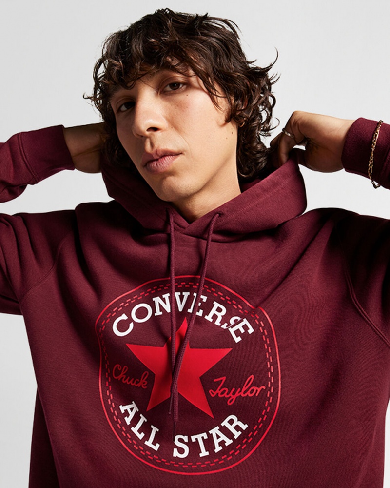 Converse Converse Go-To All Star Patch Standard-Fit Fleece Pullover Hoodie Diep | 470985GYV