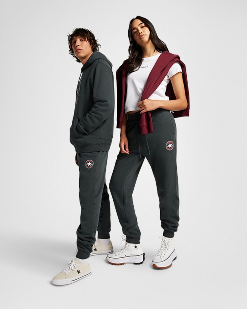 Converse Converse Go-To All Star Patch Standard-Fit Fleece Sweatpants Groen | 923106DIP