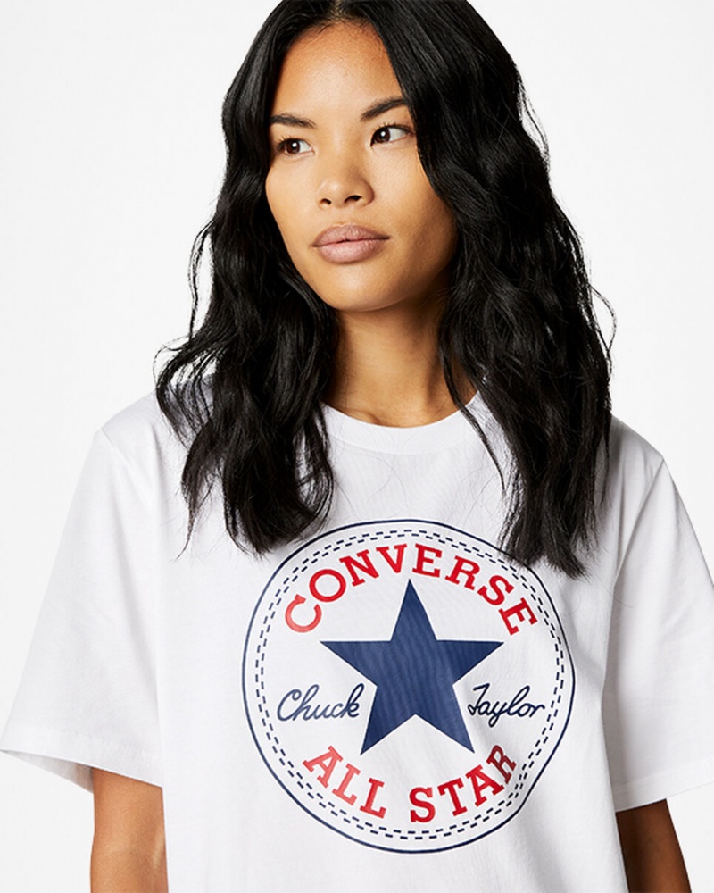 Converse Converse Go-To All Star Patch Standard-Fit T-Shirt Wit | 182036XRM