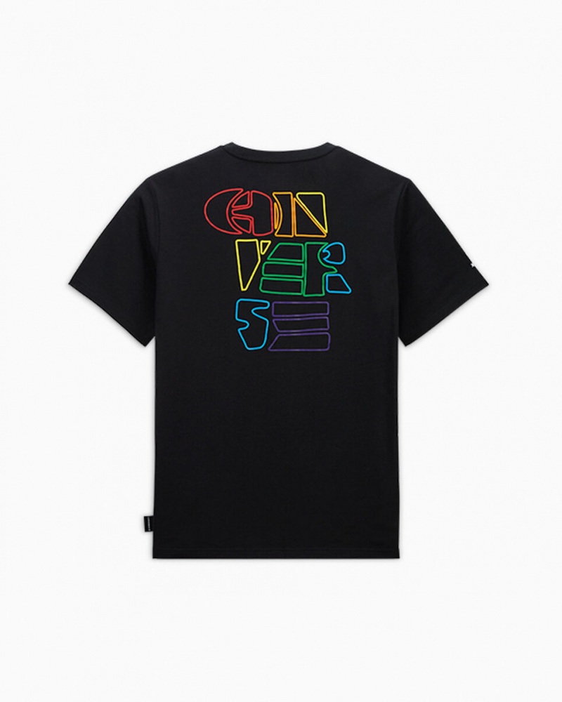 Converse Converse Go-To All Star Pride Deconstructed Grafische T-Shirt Zwart | 245831TRK