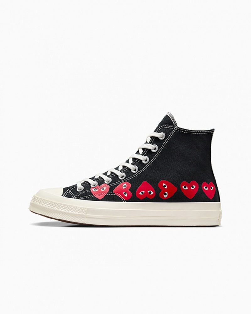 Converse Converse x Comme des Garçons PLAY Chuck 70 Multi Heart Zwart Rood | 140537EKF