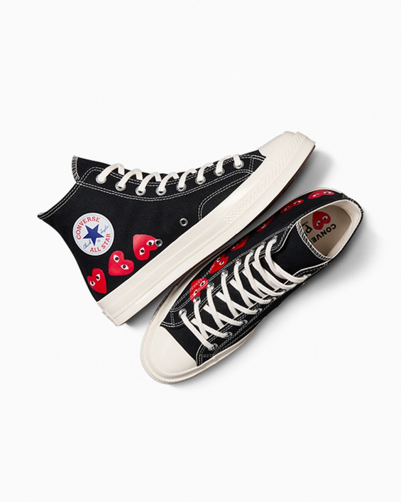 Converse Converse x Comme des Garçons PLAY Chuck 70 Multi Heart Zwart Rood | 140537EKF