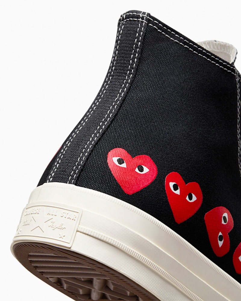 Converse Converse x Comme des Garçons PLAY Chuck 70 Multi Heart Zwart Rood | 140537EKF