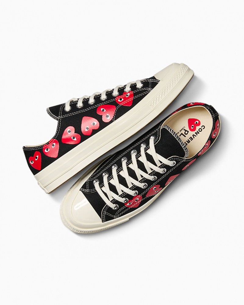 Converse Converse x Comme des Garçons PLAY Chuck 70 Multi Heart Zwart Rood | 164259CDX