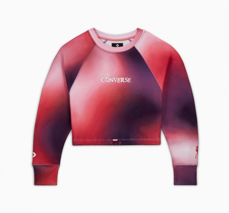 Converse Converse x LFC Cropped Crew Lawn Flamingo Gradient | 972814QWI