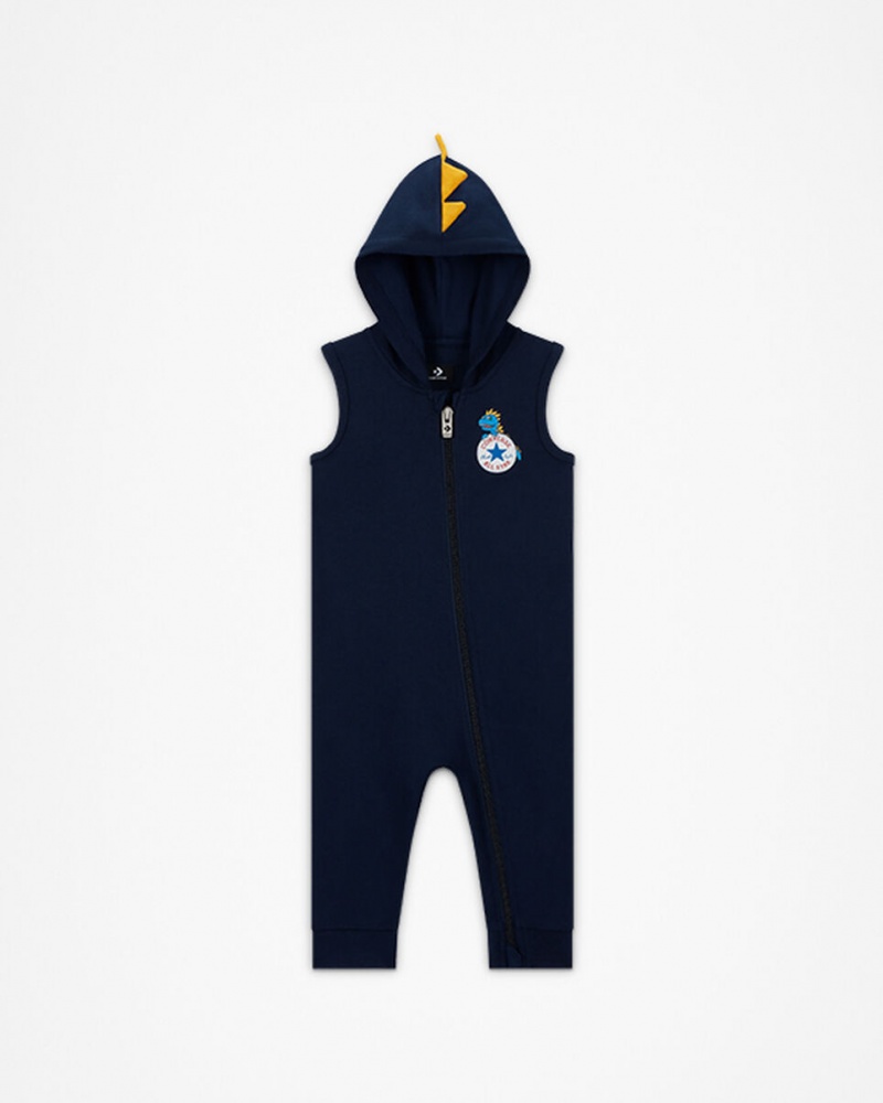 Converse Dino Explorer Met Capuchon Coverall & Bodysuit Set Donkerblauw | 782954WUH