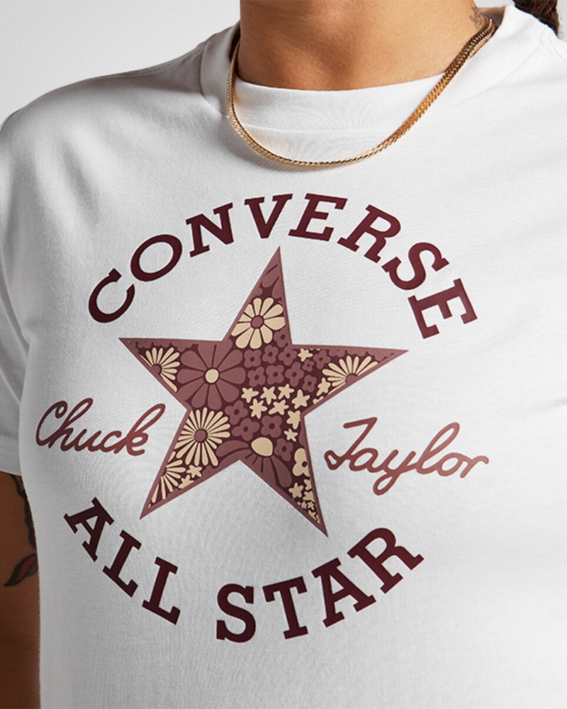 Converse Floral Patch T-Shirt Wit | 691304IUE