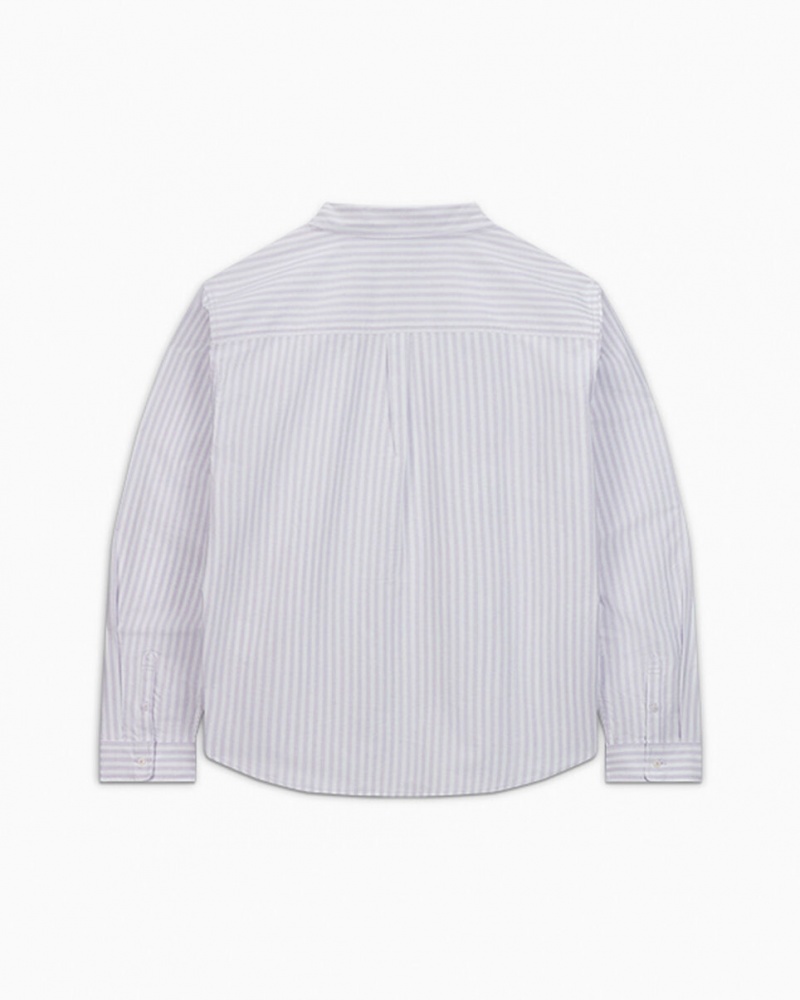 Converse Gestreept Oxford Button-Up Shirt Vapor Violet Stripe | 746308RSJ