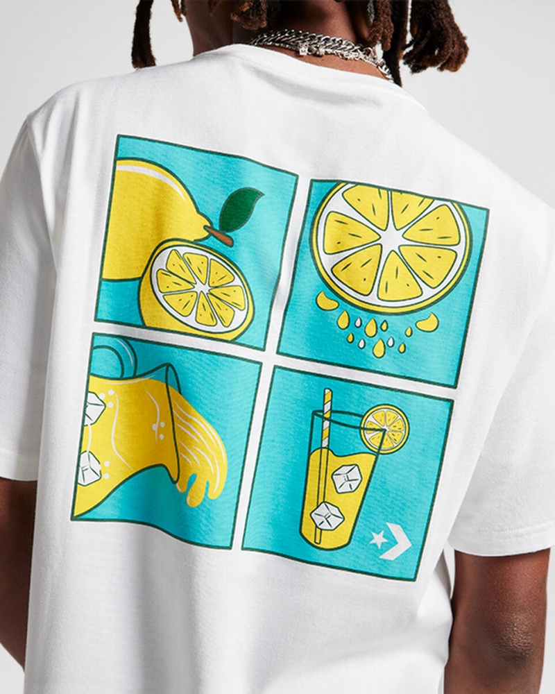 Converse How-To Lemonade T-Shirt Wit | 527649NQJ