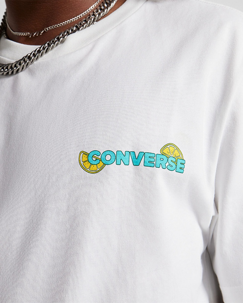 Converse How-To Lemonade T-Shirt Wit | 527649NQJ